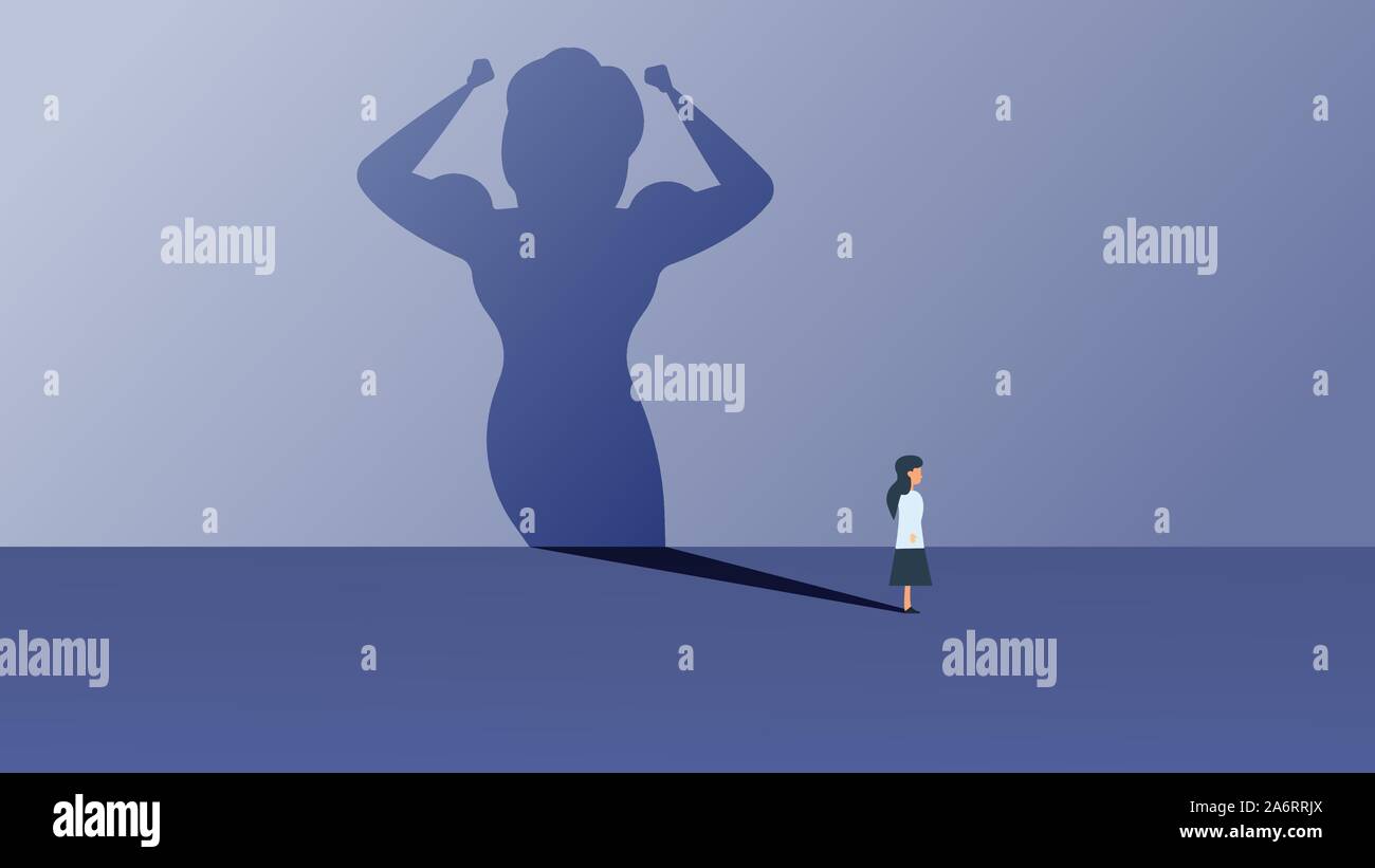 Business ambition leader woman vector illustration concept. Superwoman ...