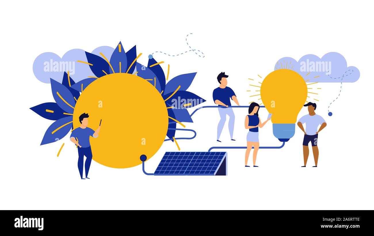 Eco energy vector alternative ecology illustration clean environment ...