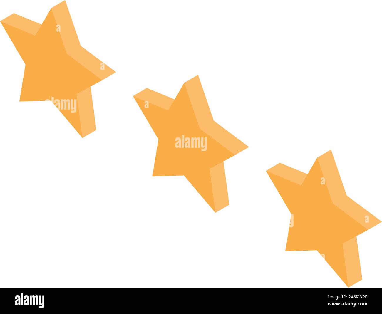 Three star rating icon, isometric style Stock Vector