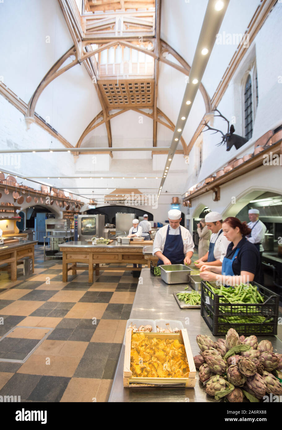 Catering preparations in the The Royal Kitchen at Windsor Castle of the