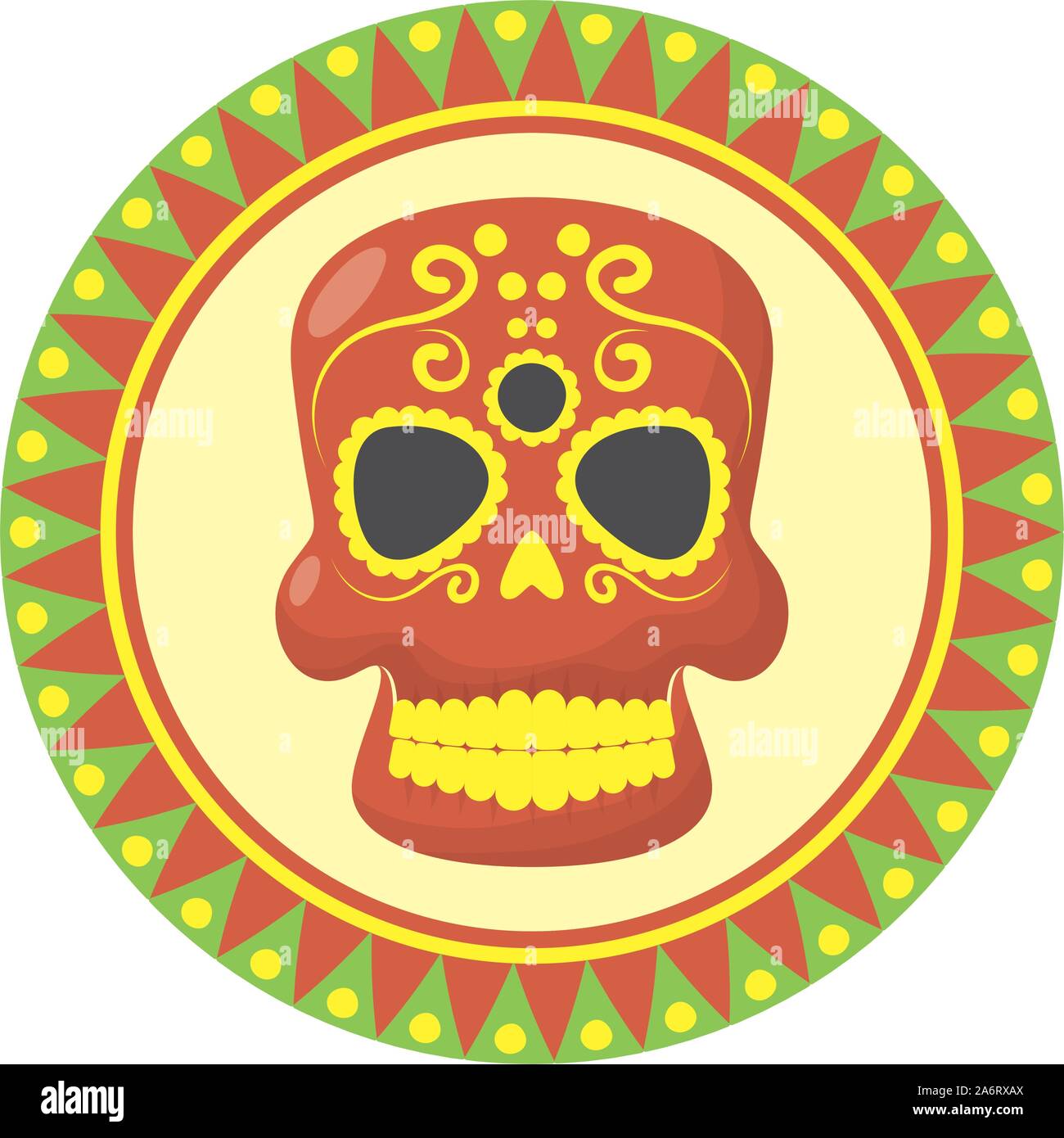 traditional mexican skull head icon Stock Vector Image & Art - Alamy