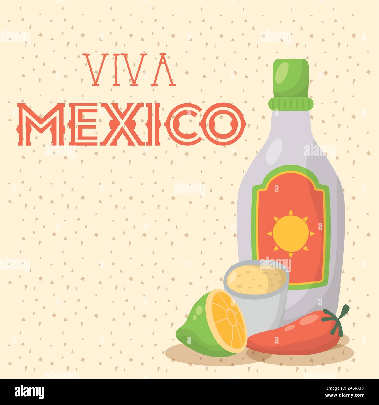 viva mexico celebration with tequila bottle Stock Vector Image & Art ...
