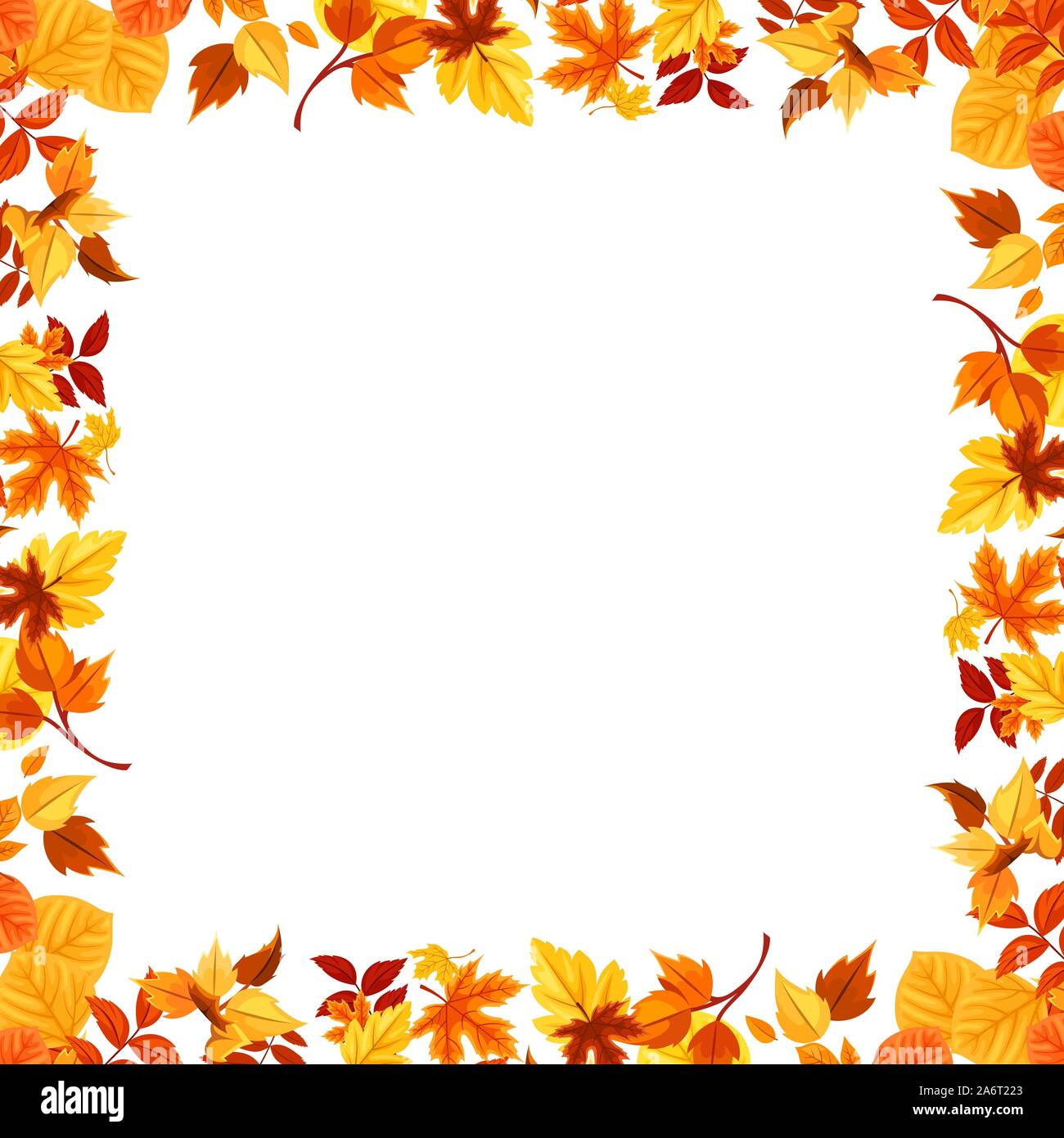Colorful autumn leaves frame. Vector illustration Stock Vector Image ...