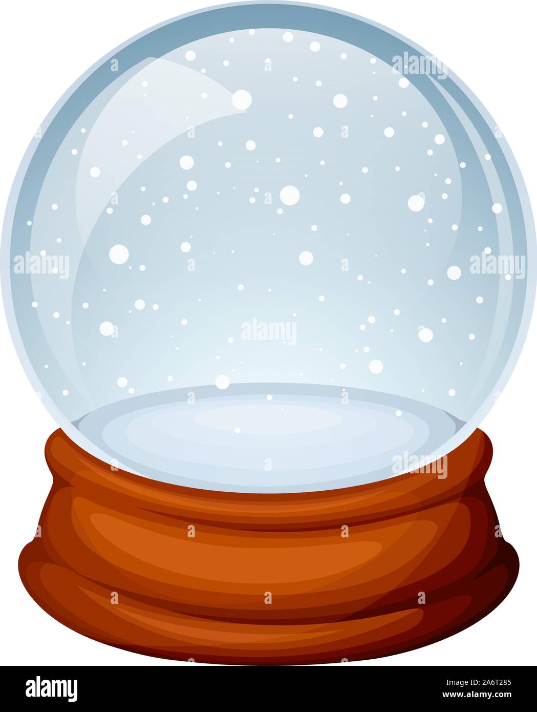 Vector glass Christmas snow globe isolated on a white background Stock ...