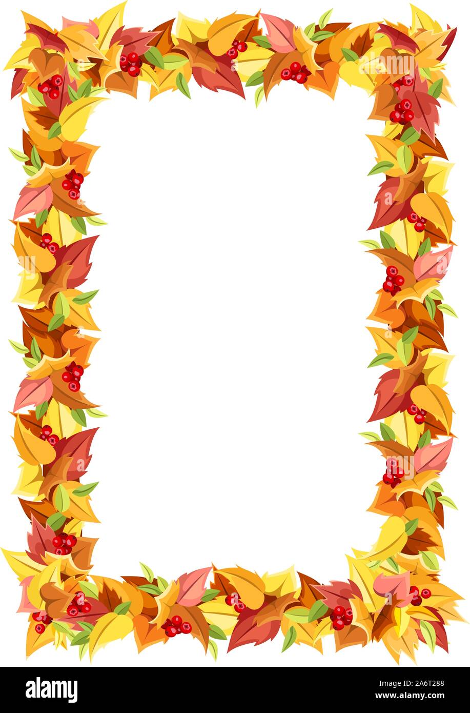 Autumn colorful leaves frame. Vector illustration Stock Vector Image ...