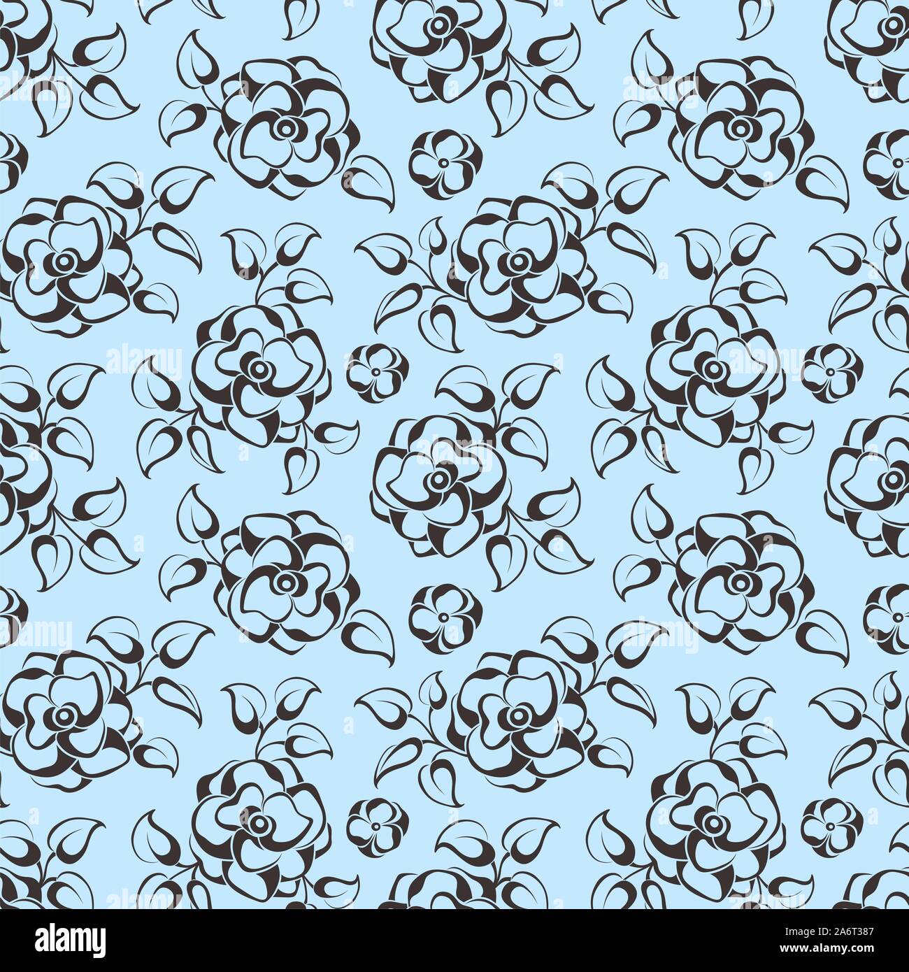 Vector seamless blue floral pattern Stock Vector Image & Art - Alamy