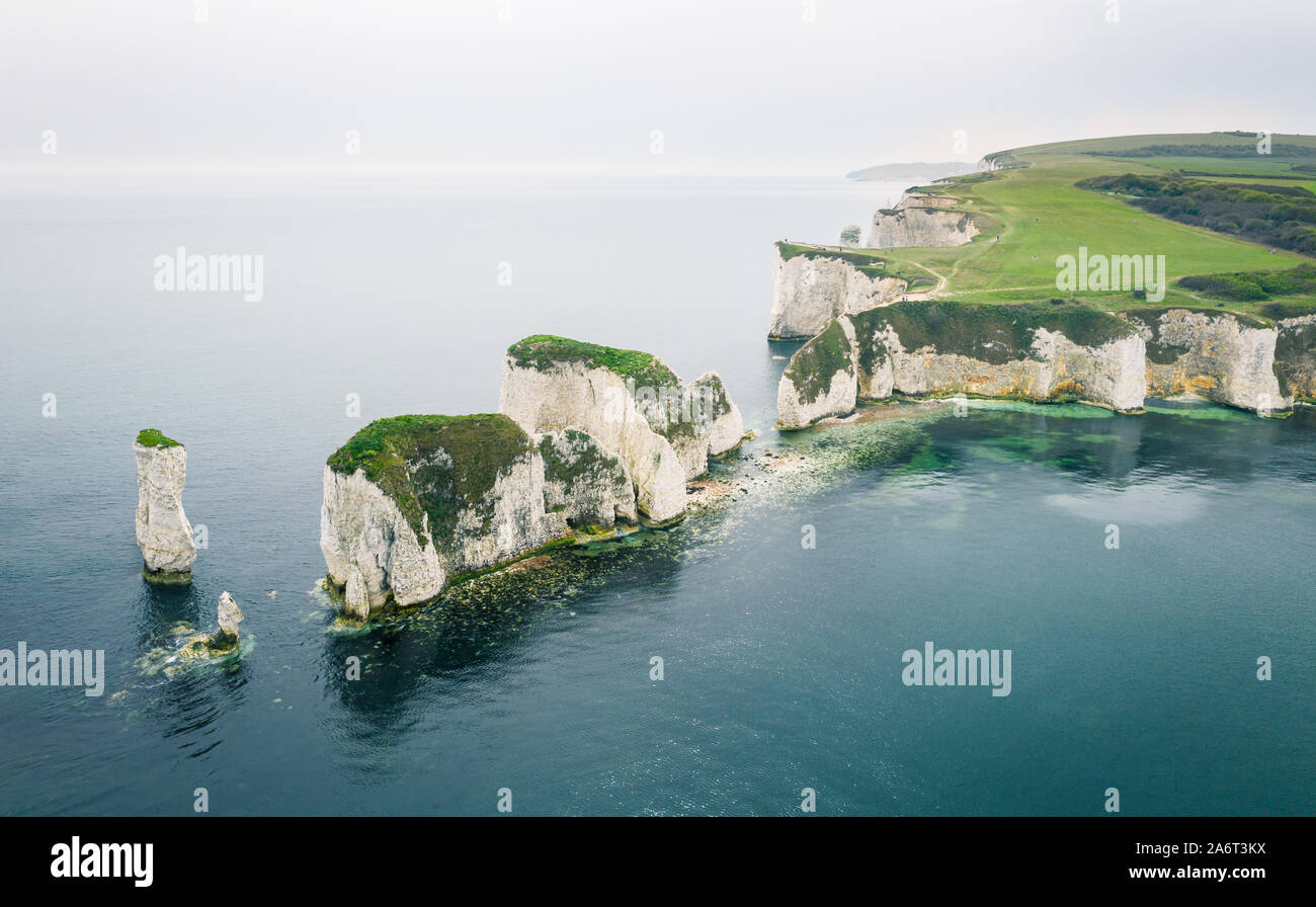 Aerial view of Old Harry Rocks in Dorset, England Stock Photo - Alamy