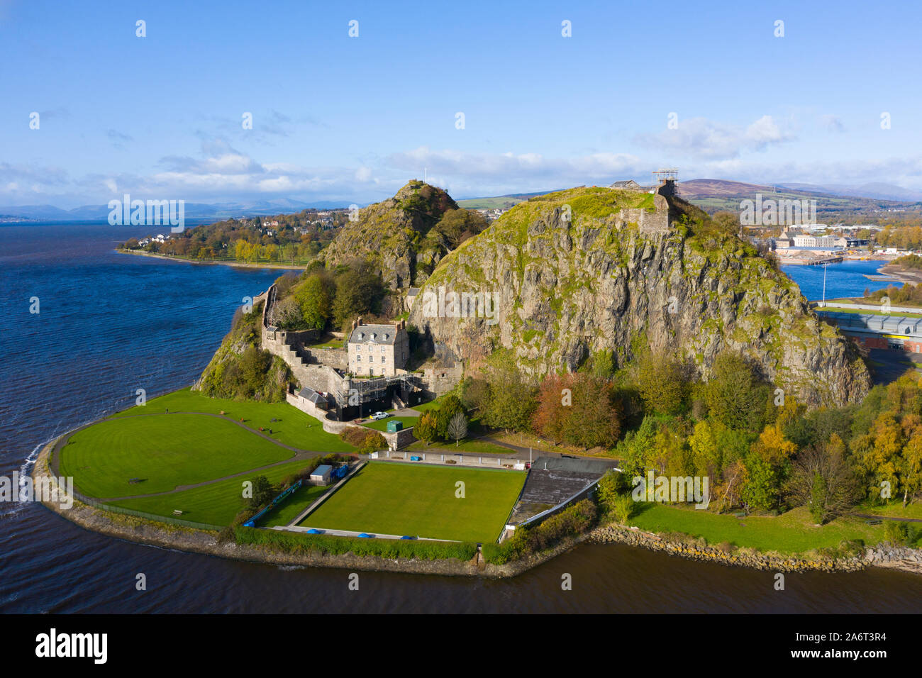 Drone aerial view dumbarton rock hires stock photography and images Alamy