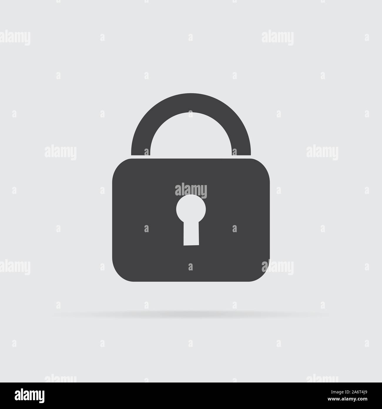 Lock icon in flat style isolated on grey background. For your design ...