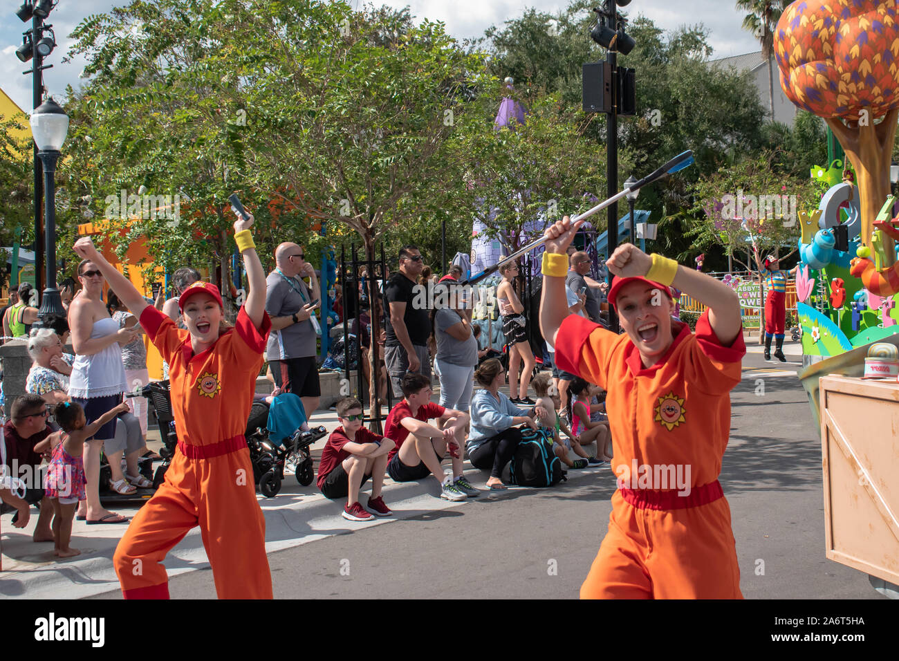 Orlando, Florida. October 24, 2019. Man dancers in Sesame Street Party  Parade at Seaworld Stock Photo - Alamy