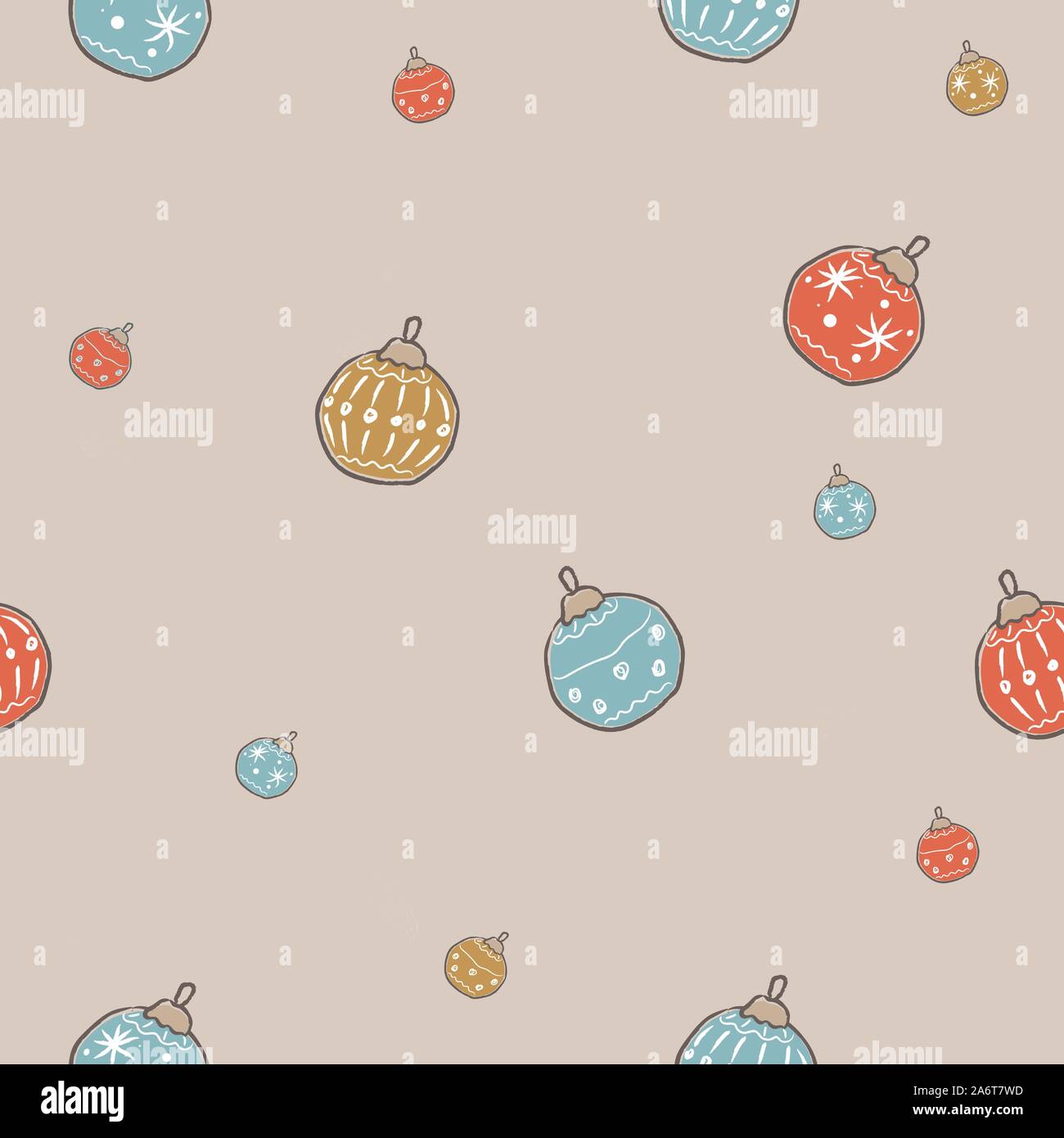 Winter Seamless Pattern with festive ornaments on subtle background. Great For swatches, fabric, wrapping/gift paper, wall art design, etc. Vector Ill Stock Vector