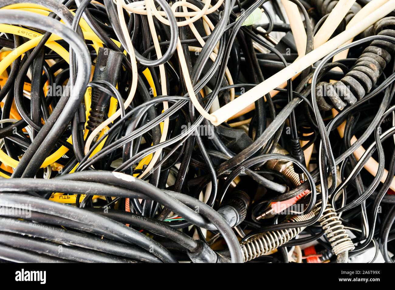 Electrical equipment cables Background and texture pattern Stock Photo
