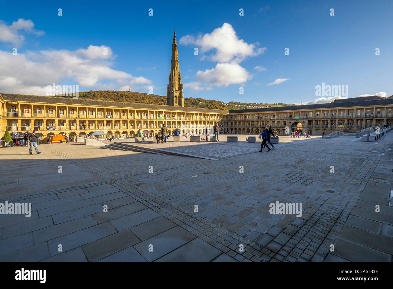 27.10.2019 Halifax, West Yorkshire, UK, The Piece Hall is a Grade I listed building in Halifax, West Yorkshire, England. It was built as a cloth hall Stock Photo