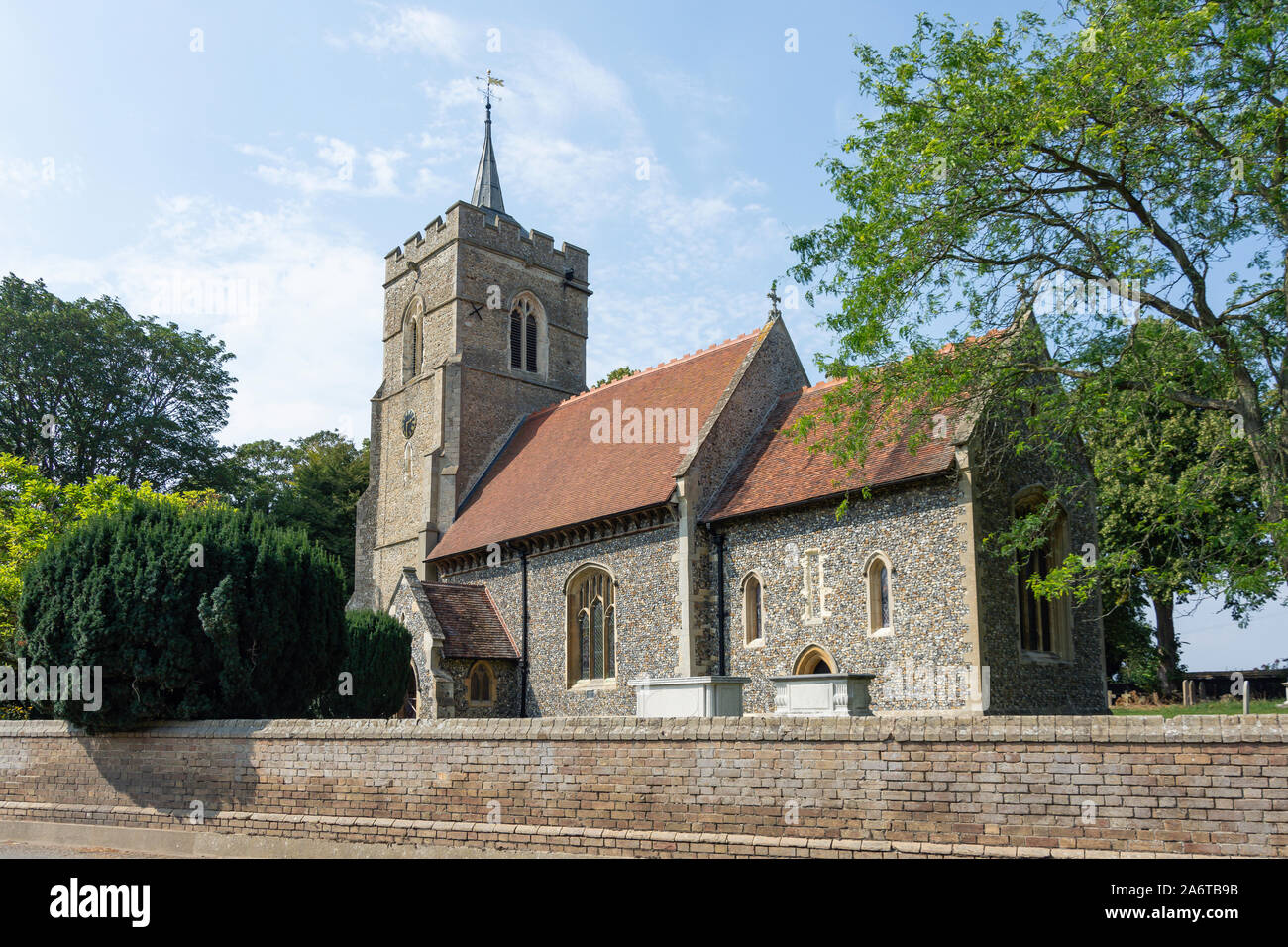 St Mary the Virgin Church, Flint Cottages, Westmill, Hertfordshire, England, United Kingdom Stock Photo