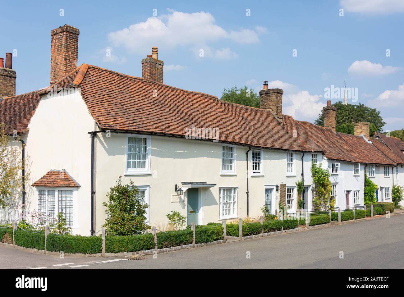 Period cottages, The Green, Westmill, Hertfordshire, England, United Kingdom Stock Photo