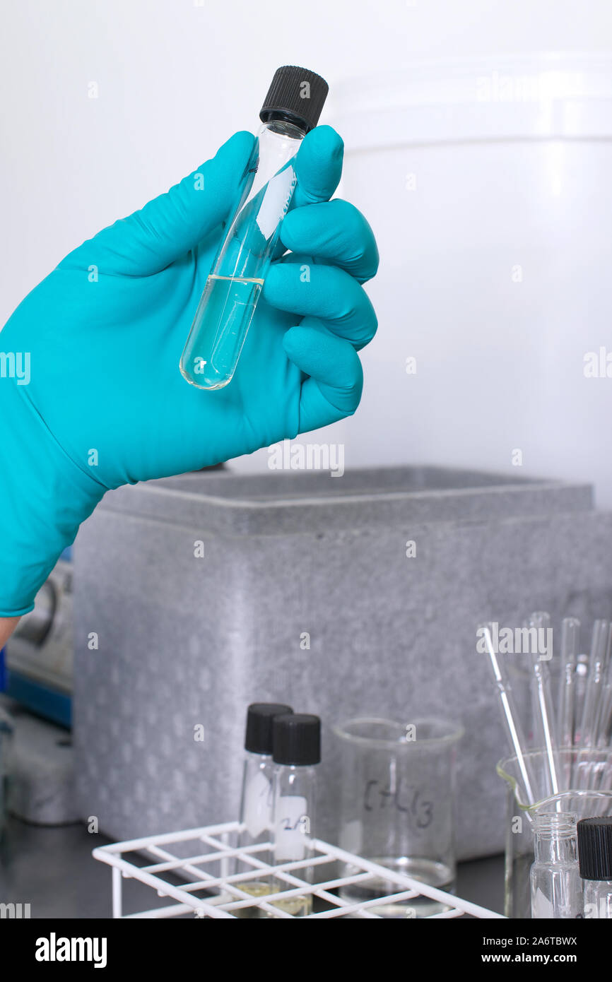 Picture of a person working in a lab Stock Photo