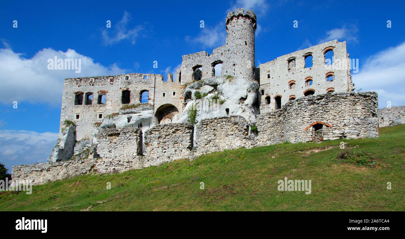 A unique historic castle in Poland, Ogrodzieniec Castle Poland, huge Polish castle Stock Photo