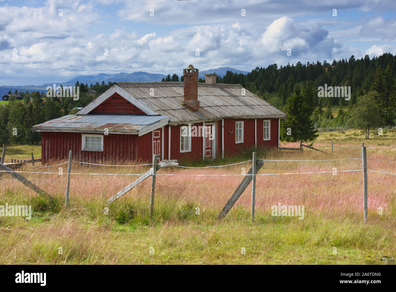 An old shieling, cabin, seter in Gol, Norway Stock Photo