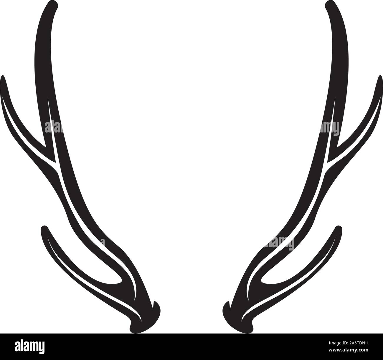 Deer antler horn  ilustration logo vector template Stock Vector