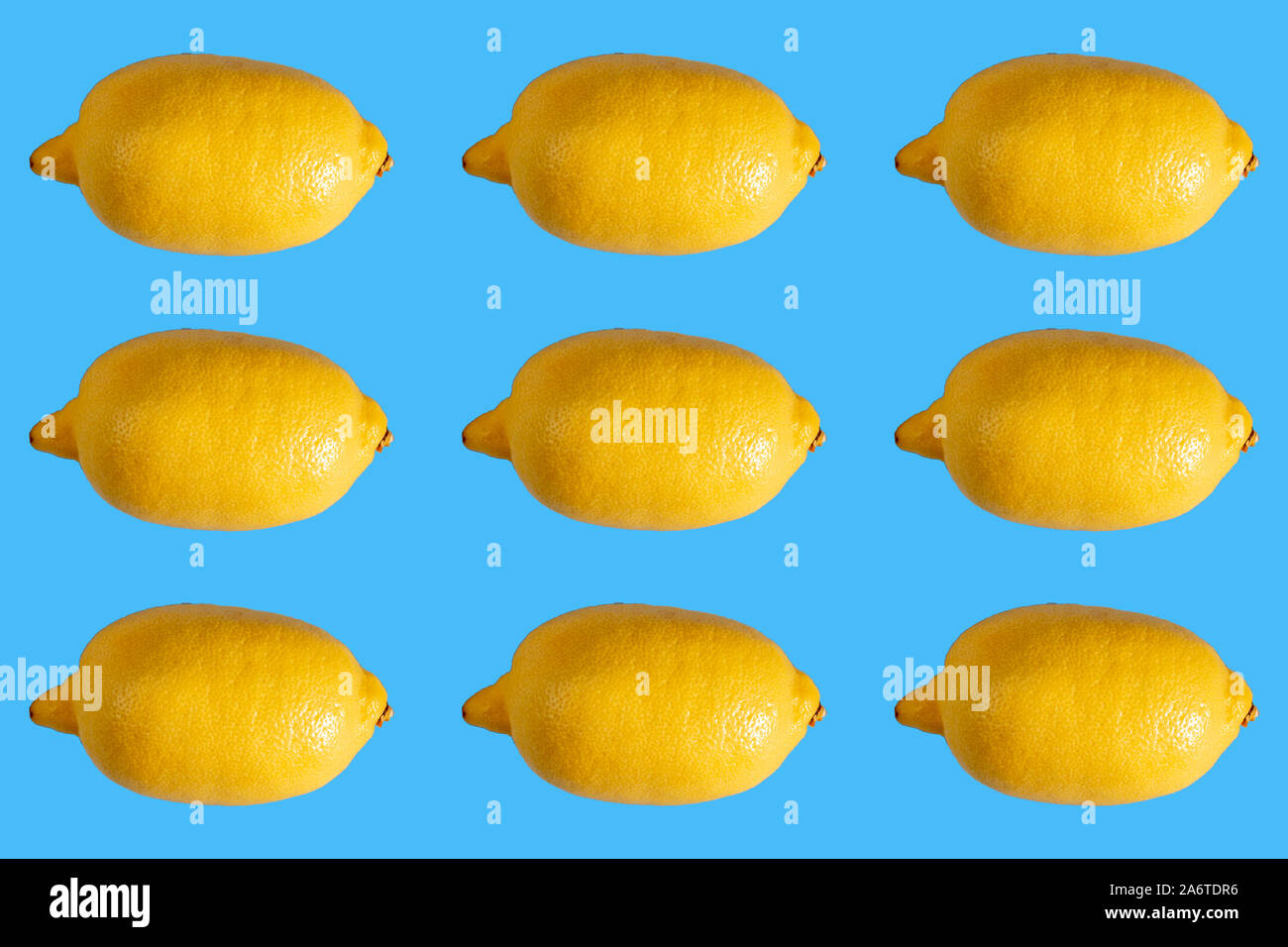 Digital seamless pattern with lemon  on light blue background. Repeating elements Stock Photo