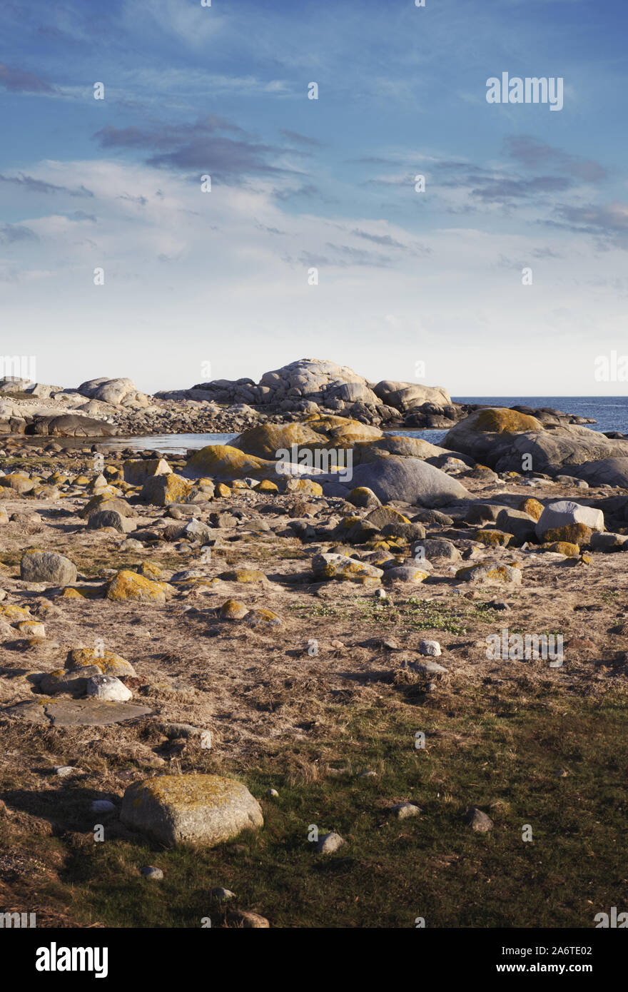 Rocky landscape, seascape at coastal area, Tjøme, Norway Stock Photo