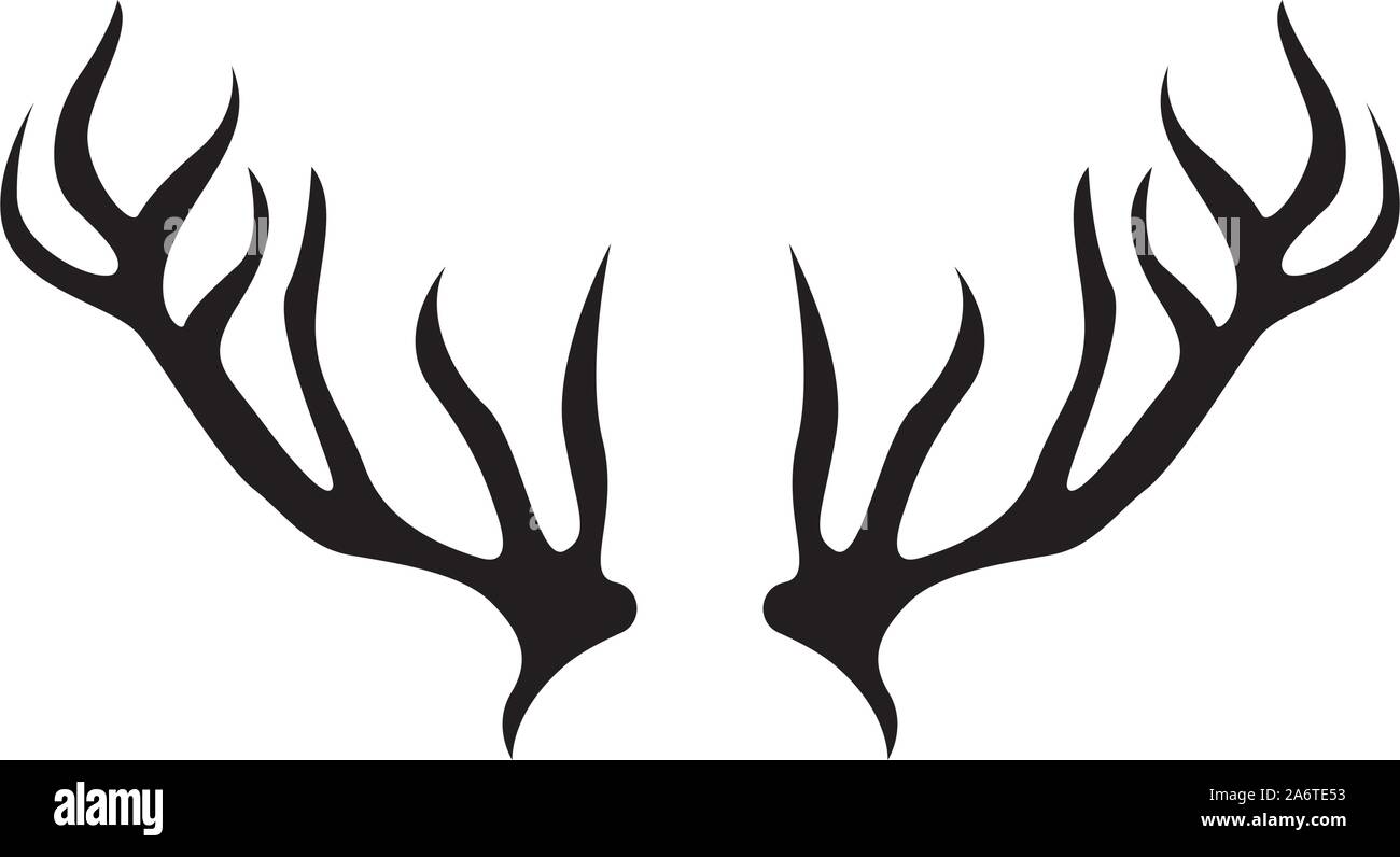 Deer antler horn ilustration logo vector template Stock Vector Image & Art  - Alamy
