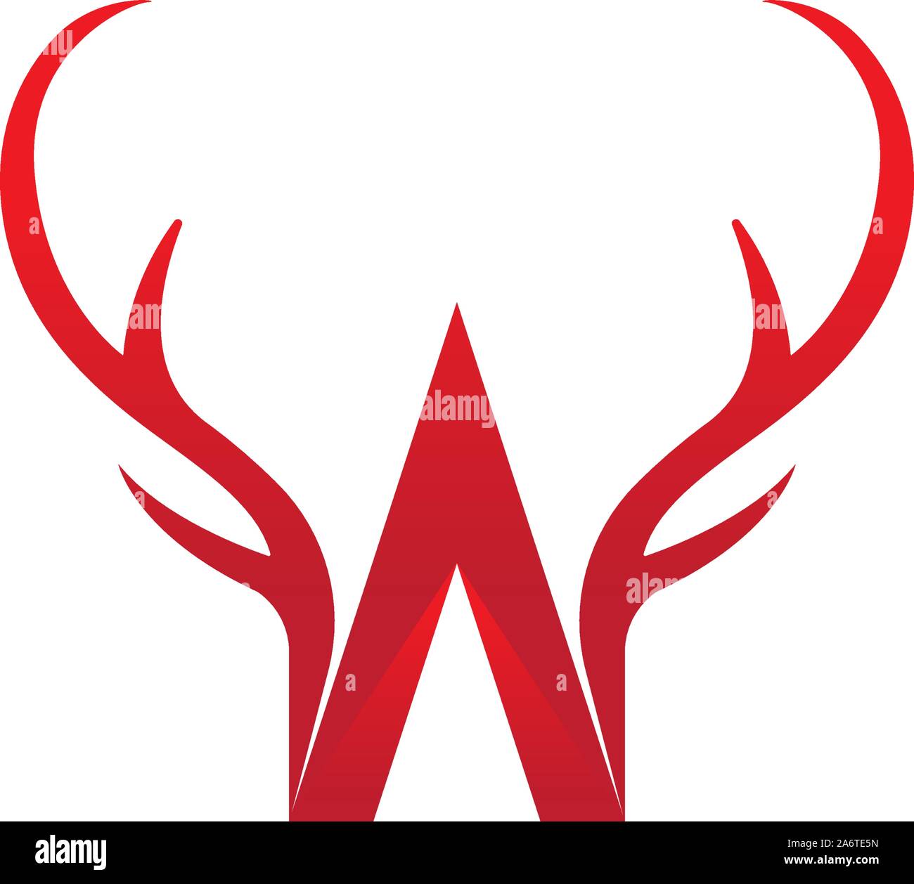Deer antler horn  ilustration logo vector template Stock Vector
