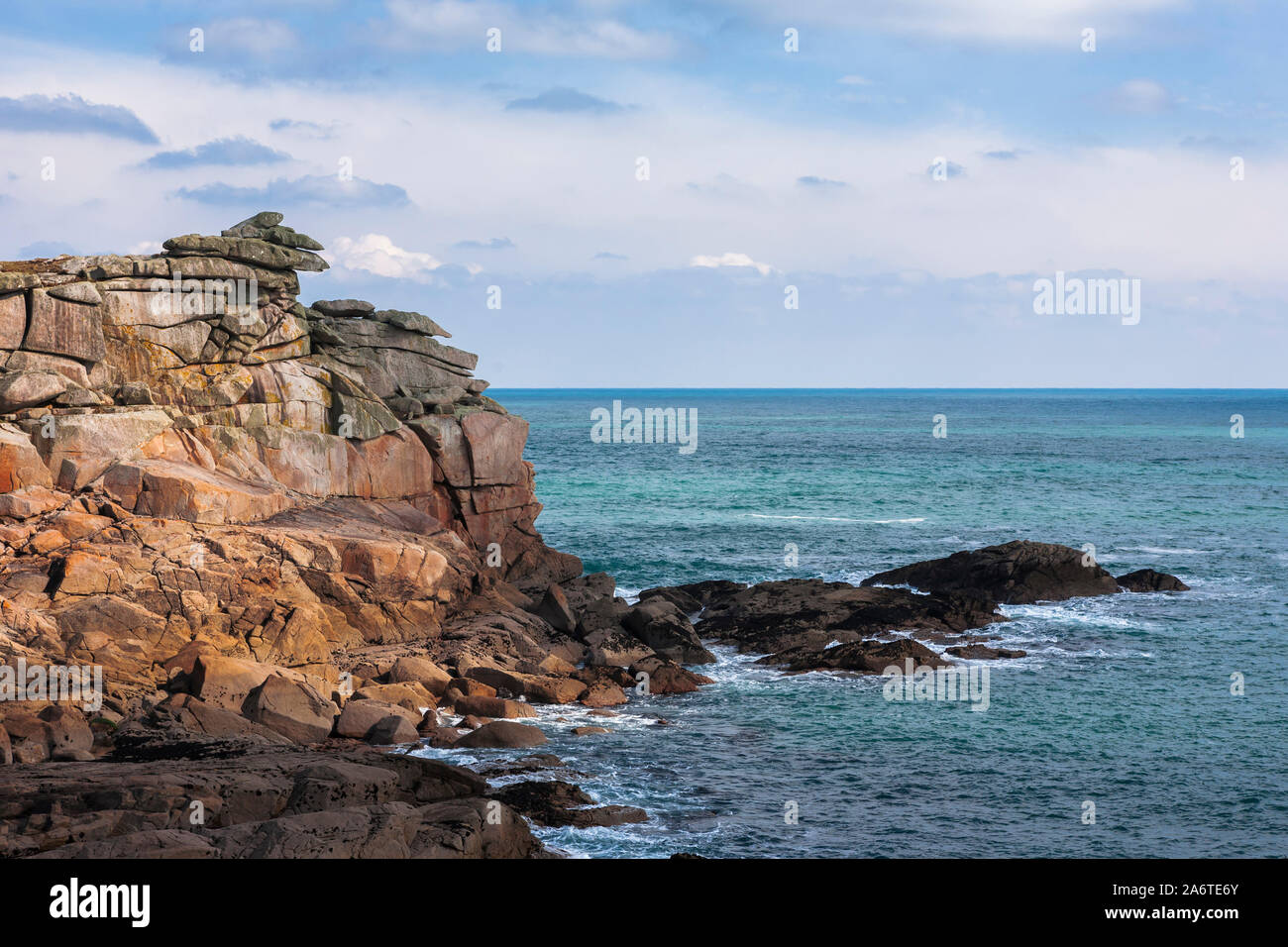 Giant's Castle, an Iron Age cliff castle, St. Mary's, Isles of Scilly, UK Stock Photo