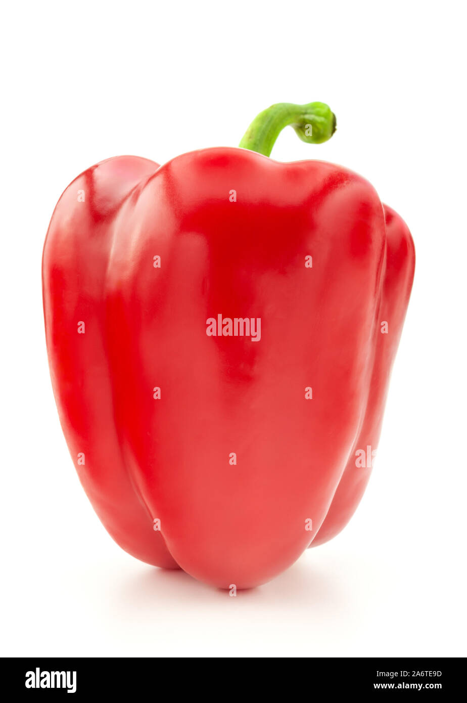 Red bell pepper on white background Stock Photo