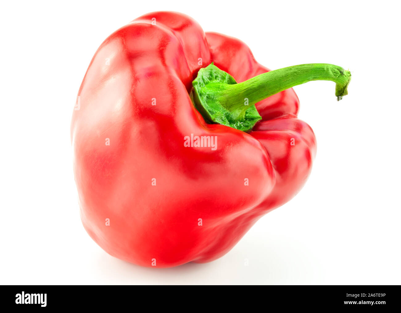 Red bell pepper on white background Stock Photo