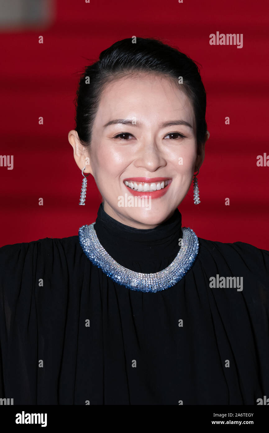 Chinese actress Zhang Ziyi arrives at the opening ceremony of Tokyo International Film Festival 2019. Stock Photo