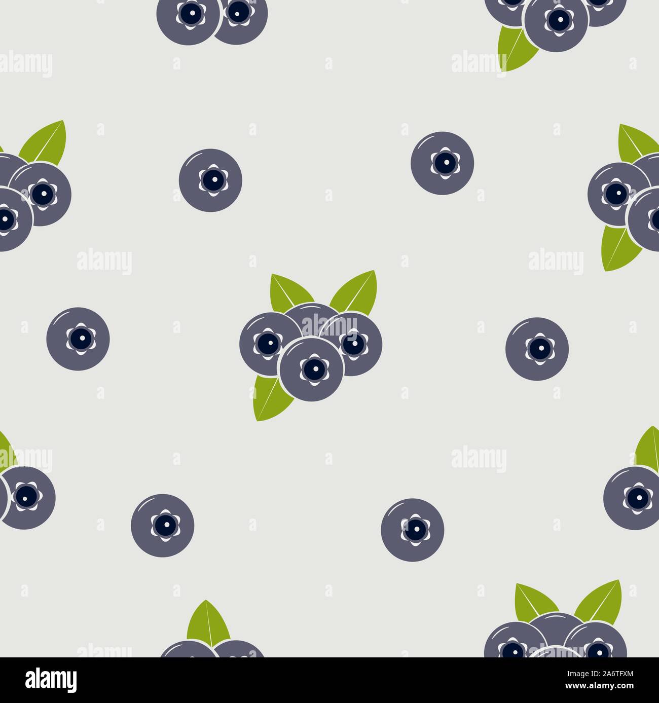Seamless pattern with blueberries and leaves on dark background. Flat ...