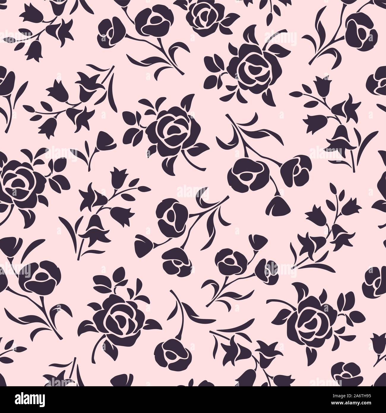 Vector seamless pink floral pattern Stock Vector Image & Art - Alamy
