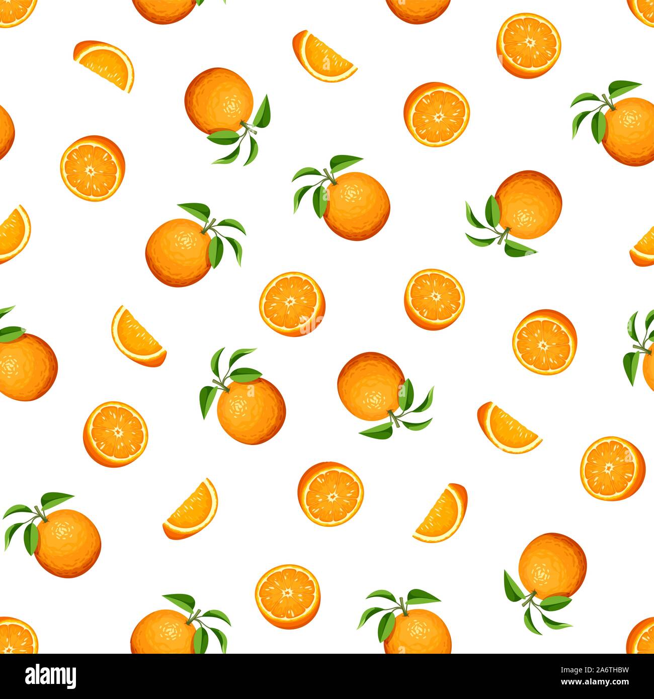 Vector seamless pattern with orange fruit on white Stock Vector Image ...