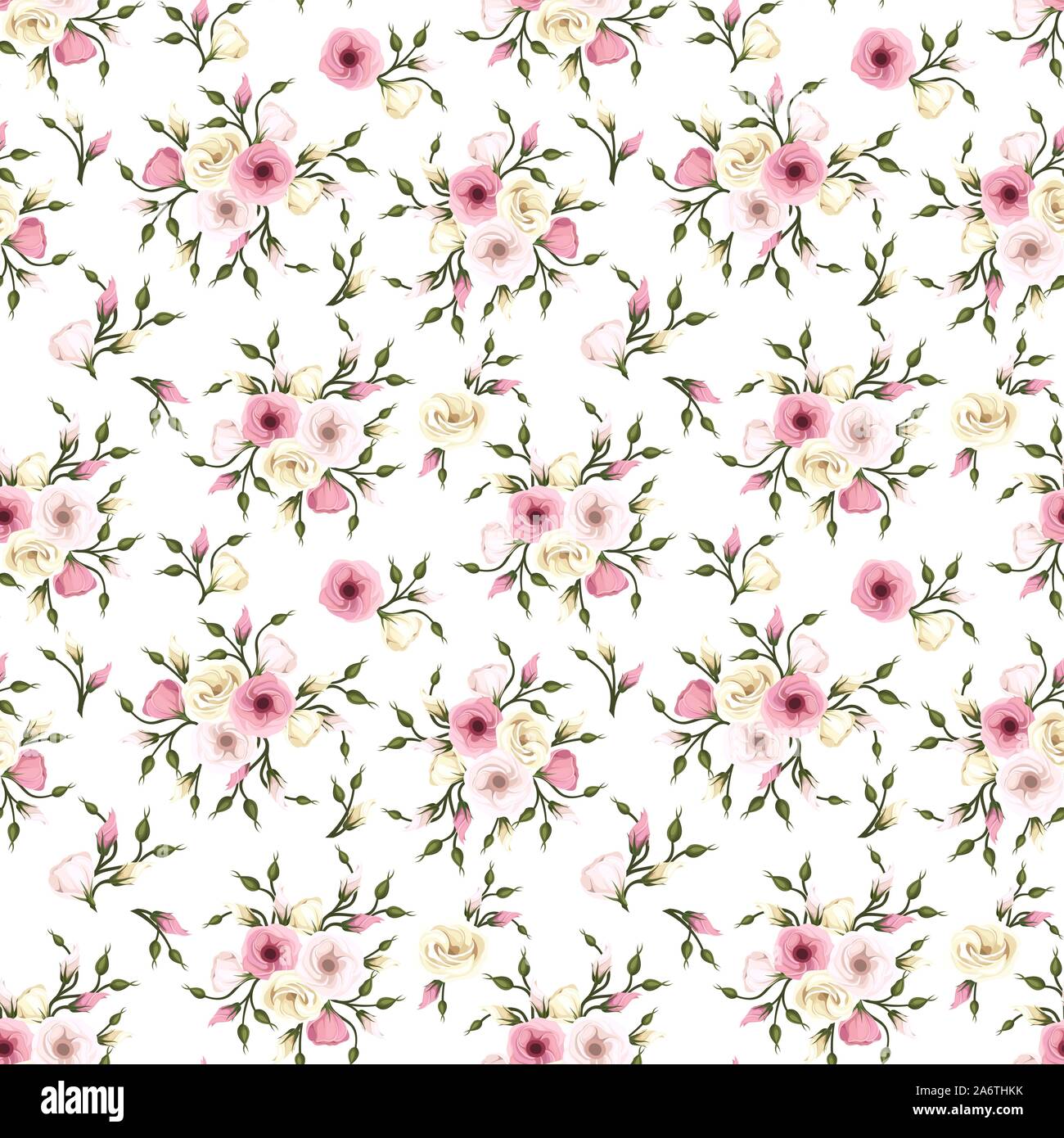 Cream Pink Rose flower Seamless pattern background texture for