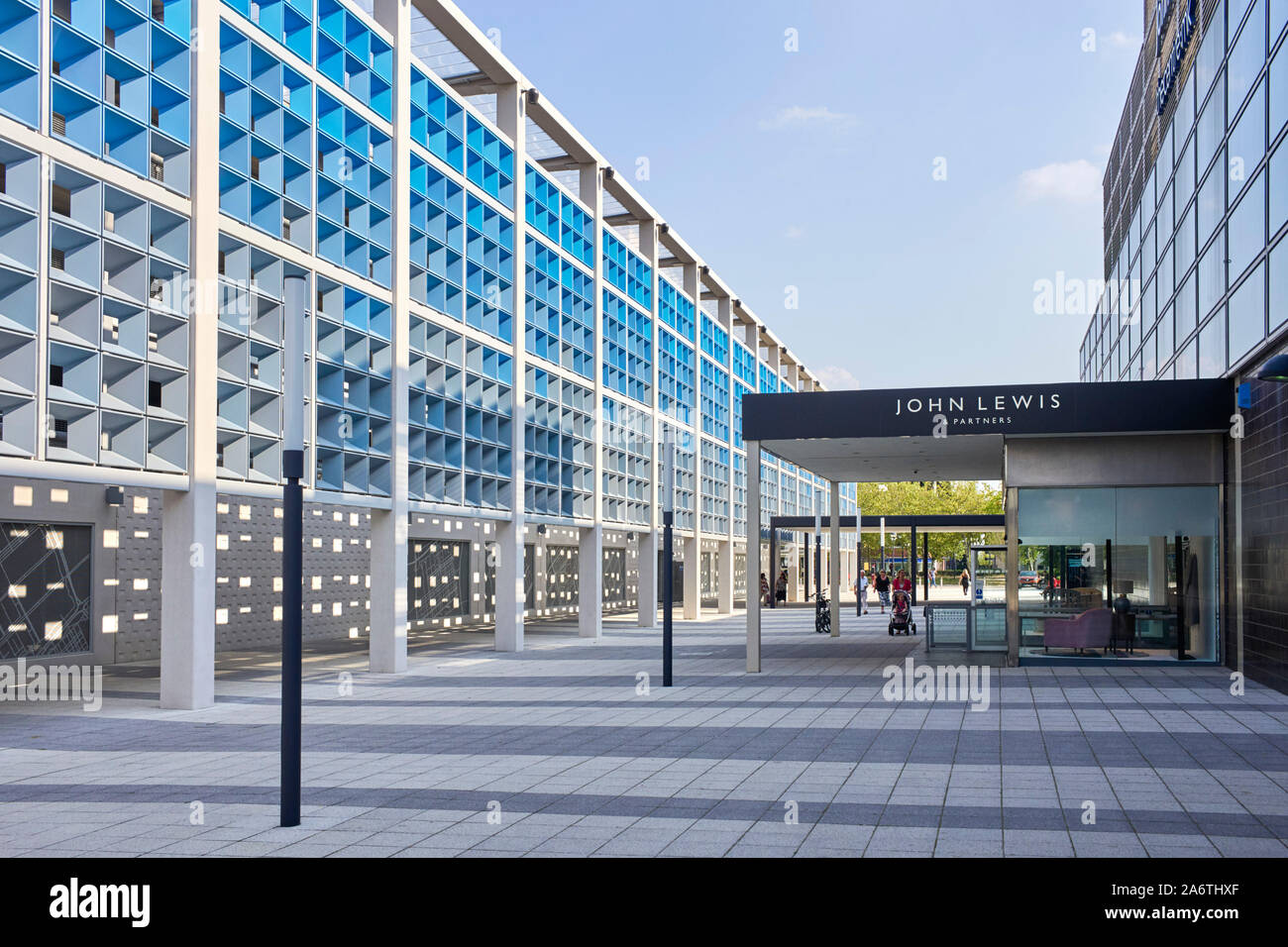The car park and entrance to John Lewis store in central Milton Keynes