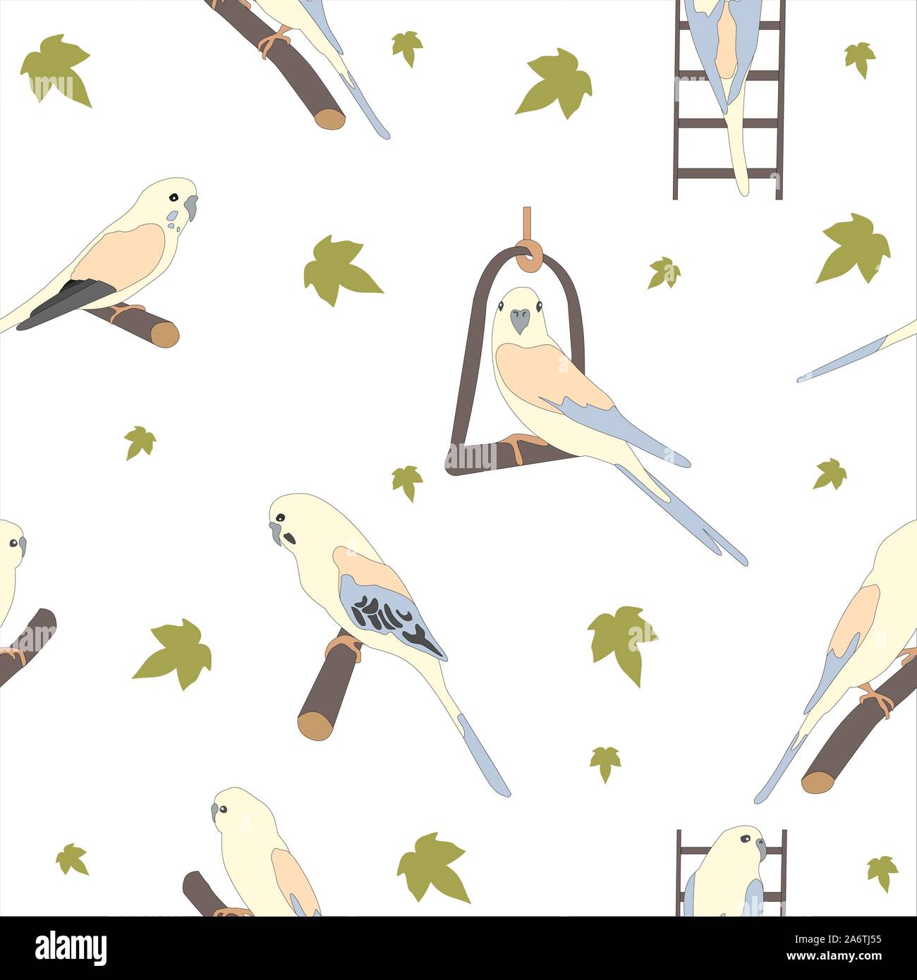 Seamless hand drawn pattern with beautiful birds. Great for wedding ...