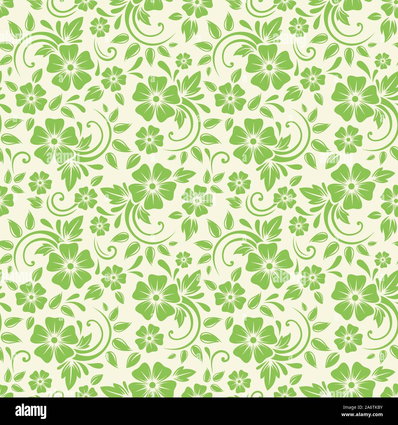 Vector seamless green floral pattern Stock Vector Image & Art - Alamy