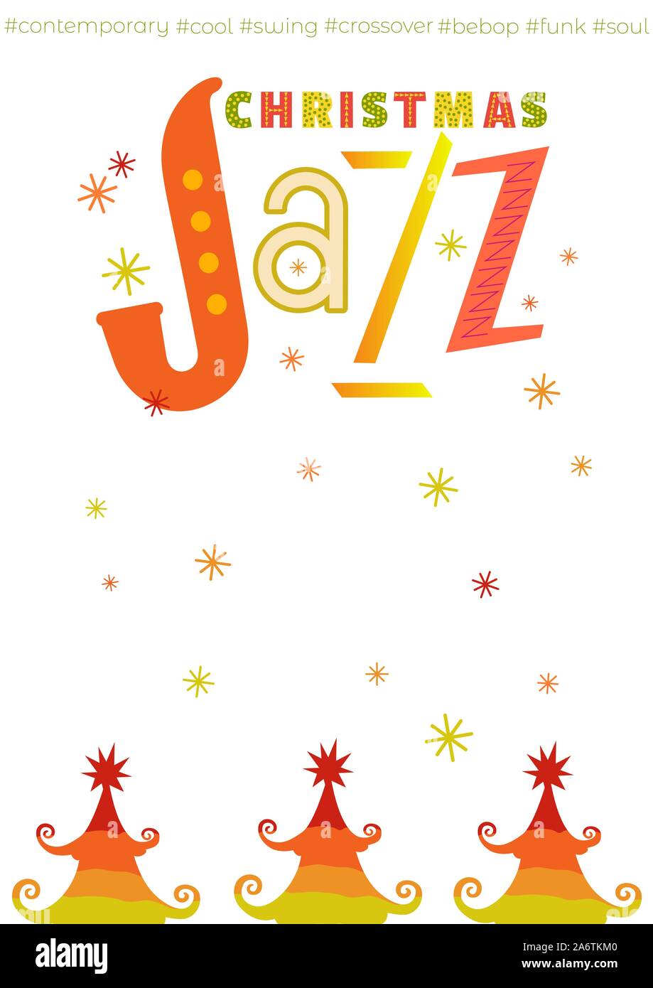 Template Design Poster Christmas Jazz Stock Vector