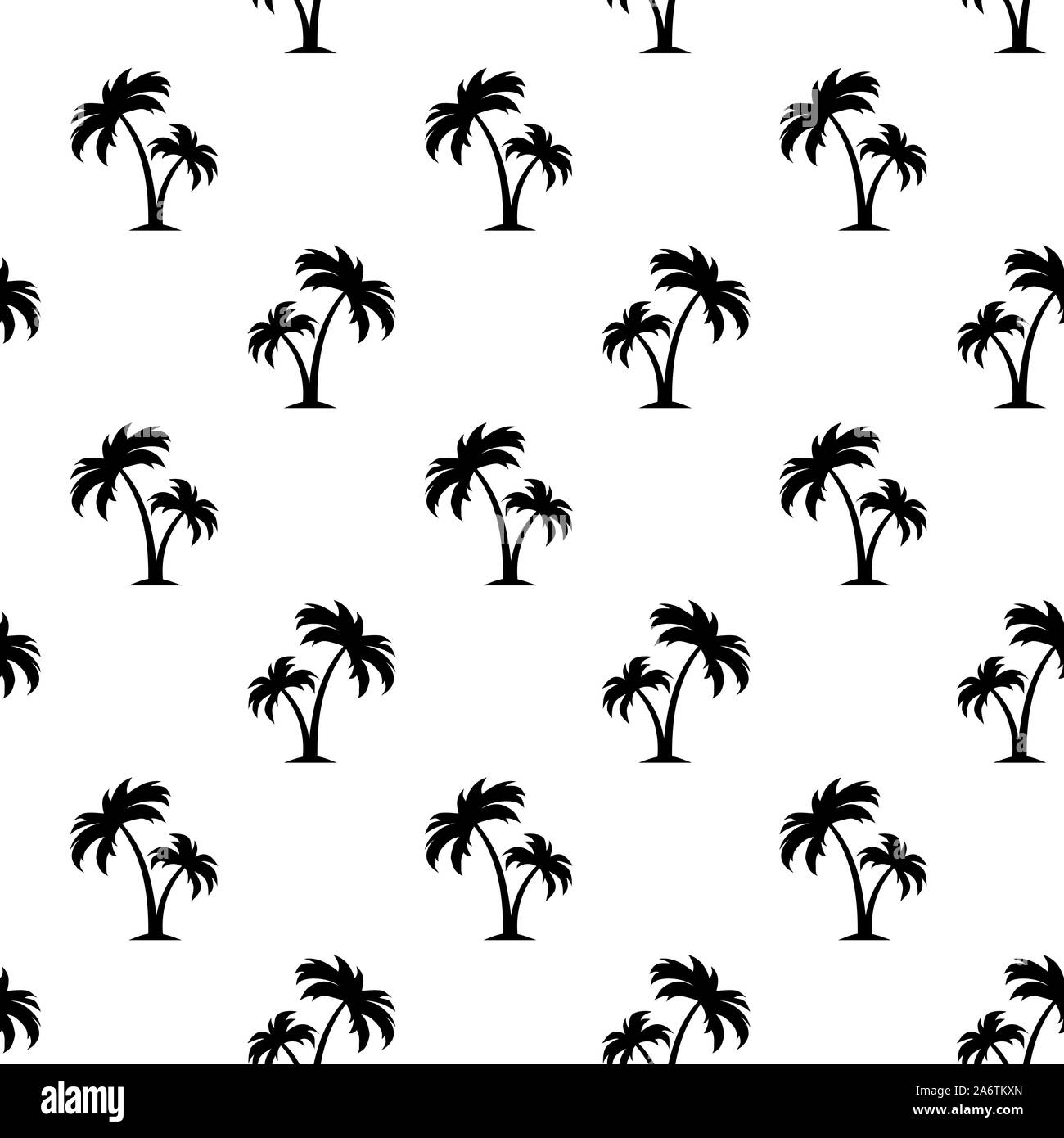 Vector black and white seamless pattern with palm trees Stock Vector ...