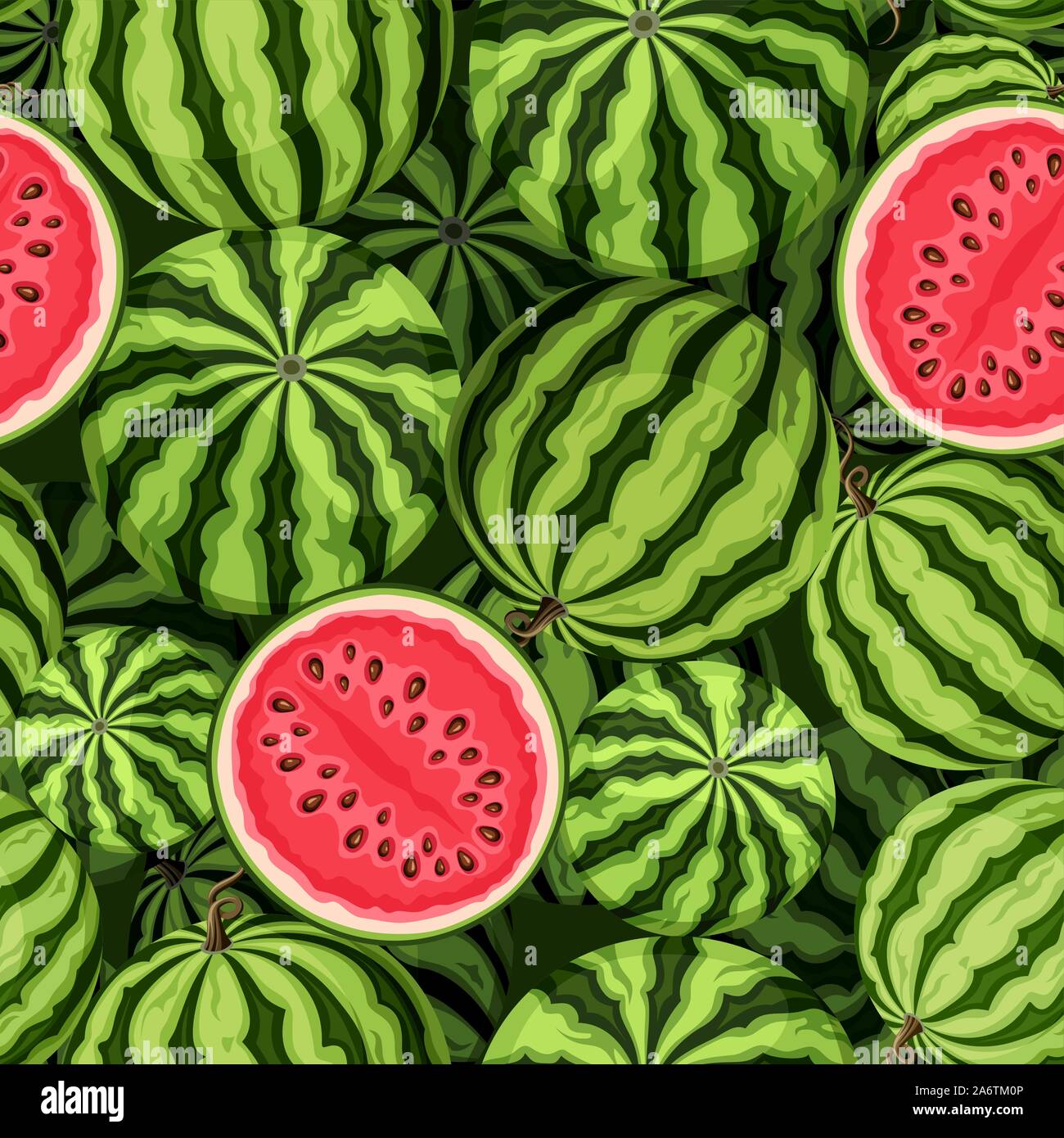 Vector seamless background with watermelons Stock Vector Image & Art ...