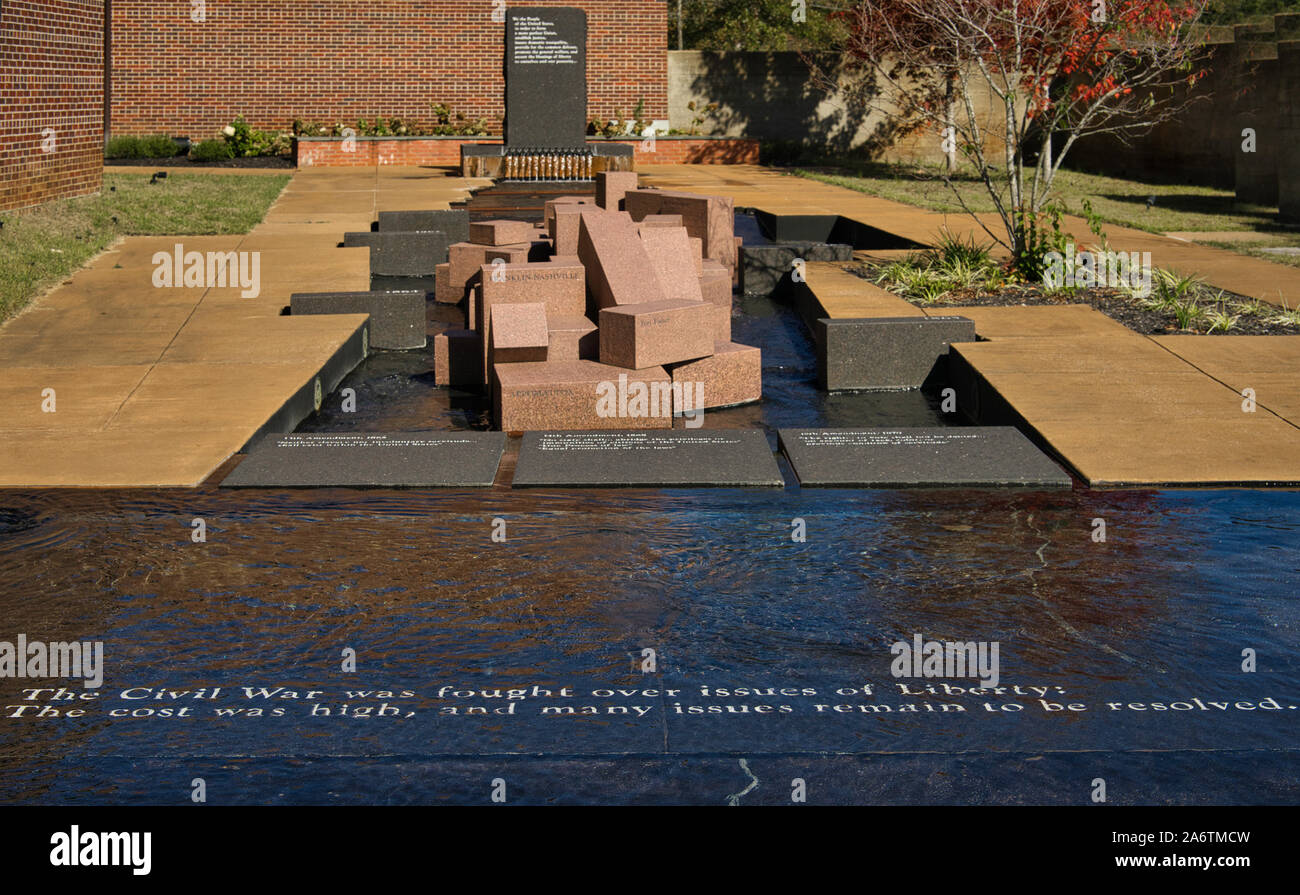 The Stream of American History at the Civil War Interpretive Center in Corinth, Mississippi is a very cool way to learn about history. Stock Photo