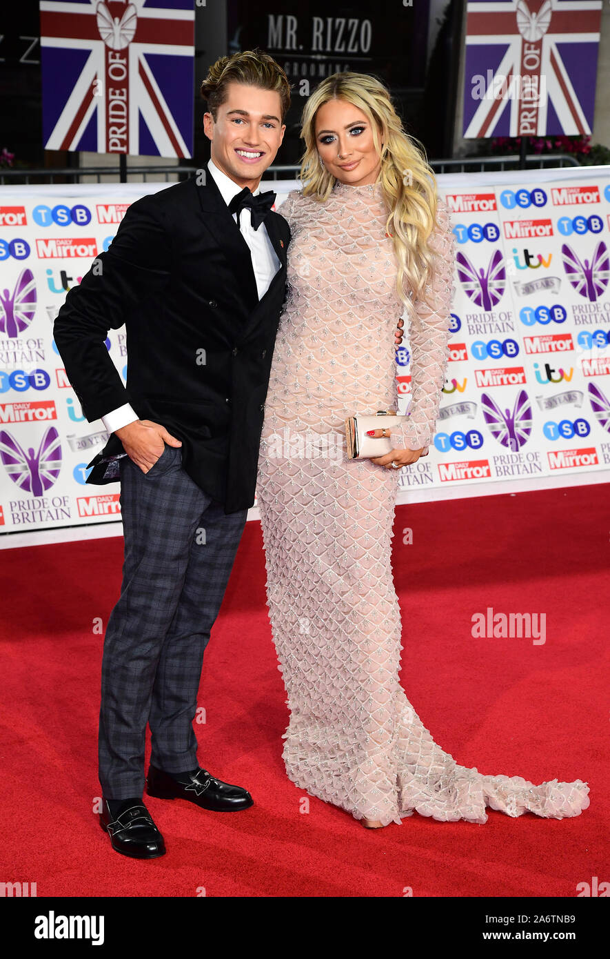 AJ Pritchard and Saffron Barker arriving for the Pride of Britain