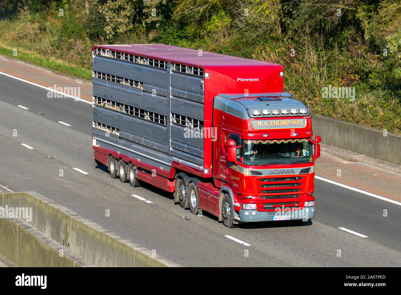 R A THOMPSON Haulage delivery trucks, red lorry, transportation, truck ...