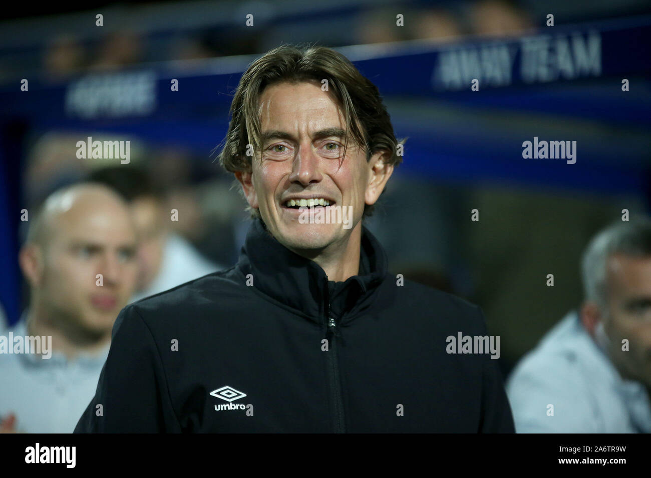 London, UK. 28th Oct, 2019. Thomas Frank, the Manager of Brentford FC looks on during EFL Skybet Championship match, Queens Park Rangers v Brentford at The Kiyan Prince Foundation Stadium, Loftus Road in London on Monday 28th October 2019. this image may only be used for Editorial purposes. Editorial use only, license required for commercial use. No use in betting, games or a single club/league/player publications. pic by Tom Smeeth/Andrew Orchard sports photography/Alamy Live news Credit: Andrew Orchard sports photography/Alamy Live News Stock Photo