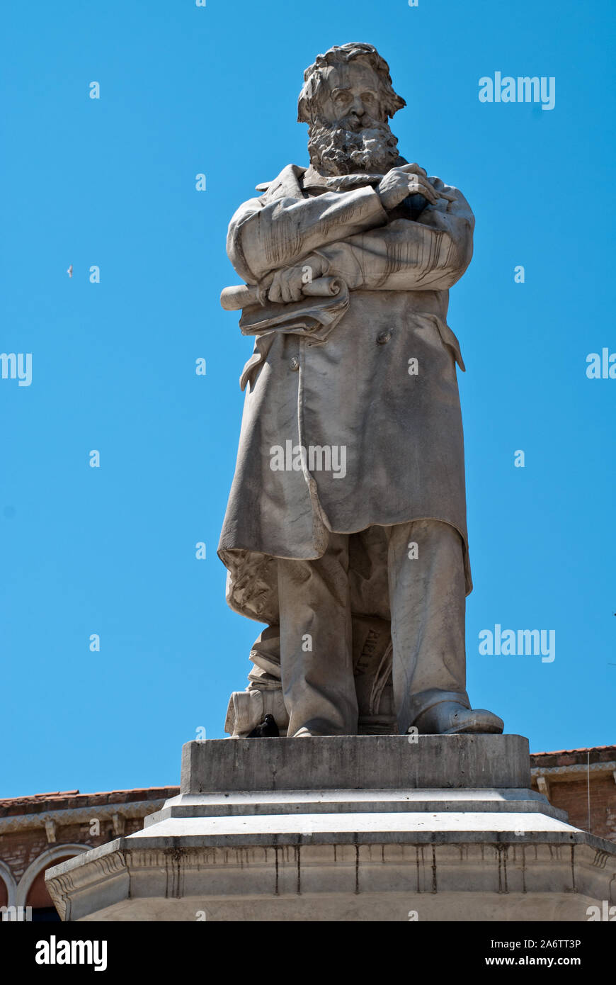 Venice, Italy: Statue of Niccolo Tommaseo at Campo Santo Stefano. He was was an Italian linguist, journalist and essayist Stock Photo