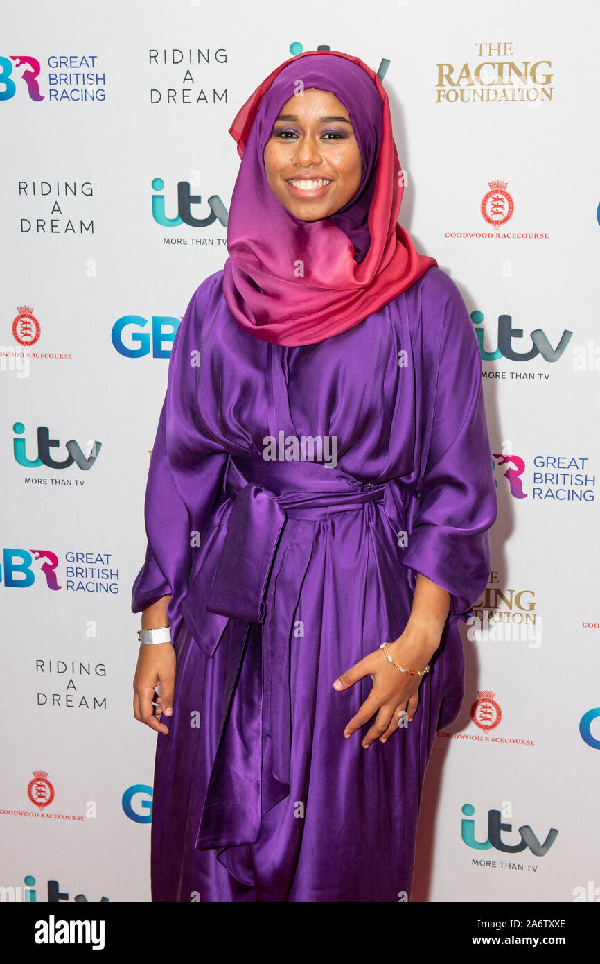 Khadijah Mellah during the premiere of Riding A Dream at the Ritzy Cinema, Brixton Oval, London. Stock Photo