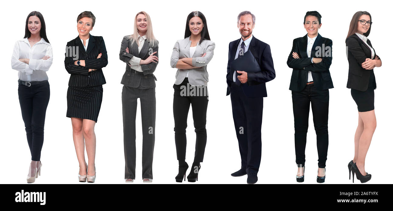 group of successful business people standing in a row Stock Photo - Alamy