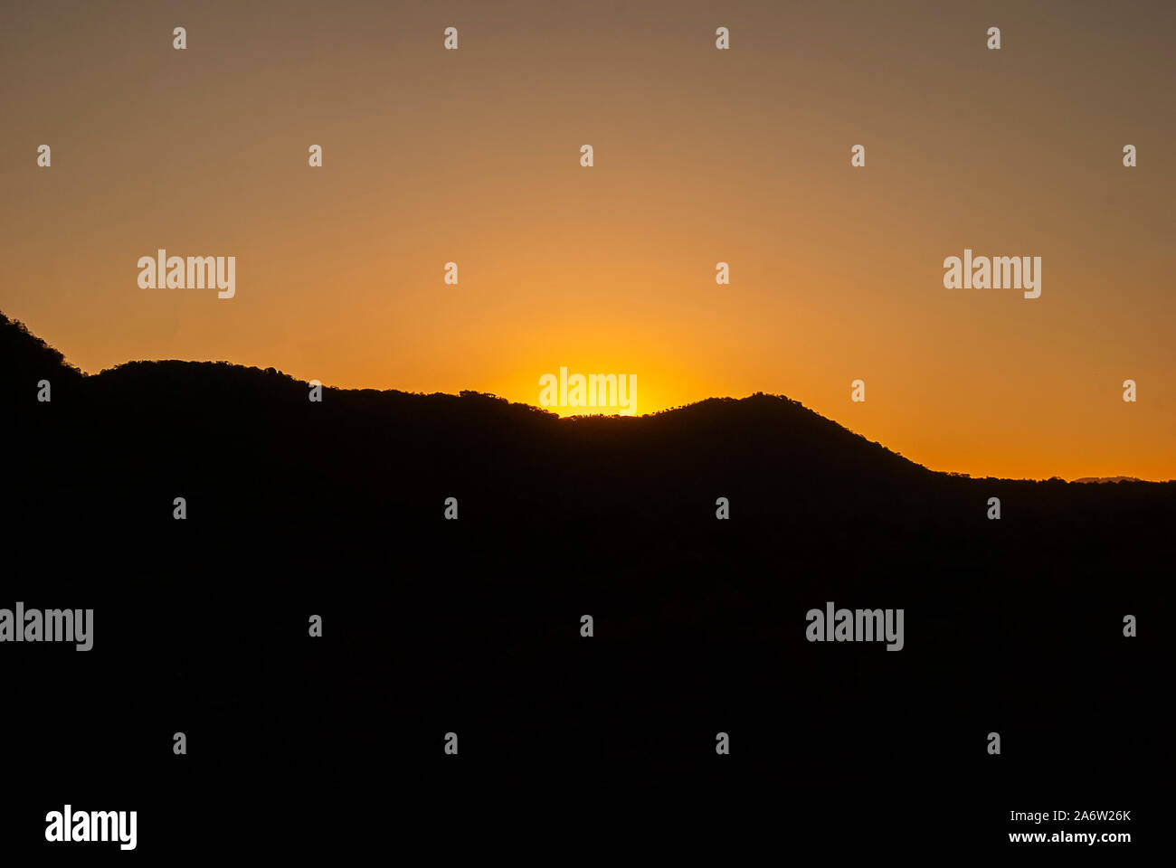 Sunrise over the hills near eManzana in Mpumalanga Province, South Africa Stock Photo