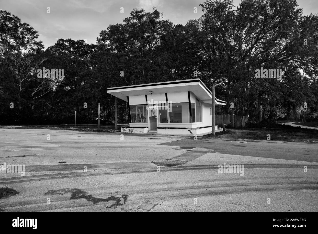 Tiny retro-styled business in a small North Florida town. Stock Photo